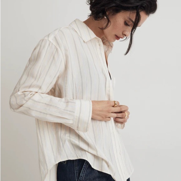 Madewell Drapey Oversized Boyshirt in Stripe - Picture 4 of 6